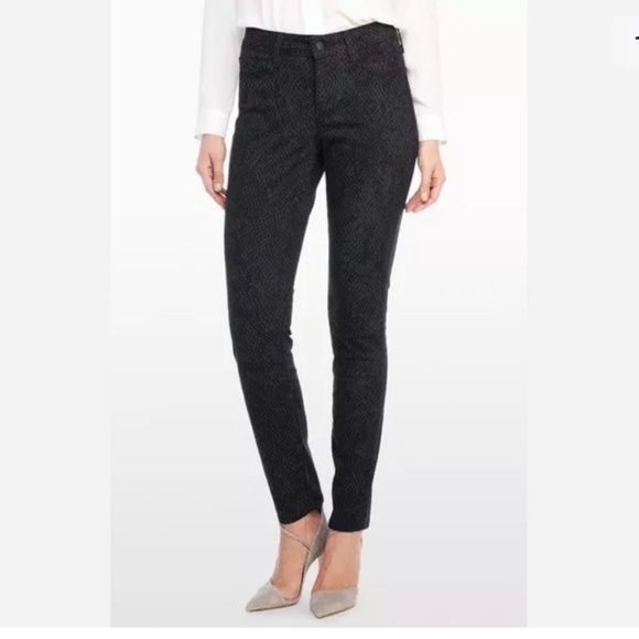 NYDJ Alina Black Petite Broken Scale Leggings Not Your Daughters Jeans Pants